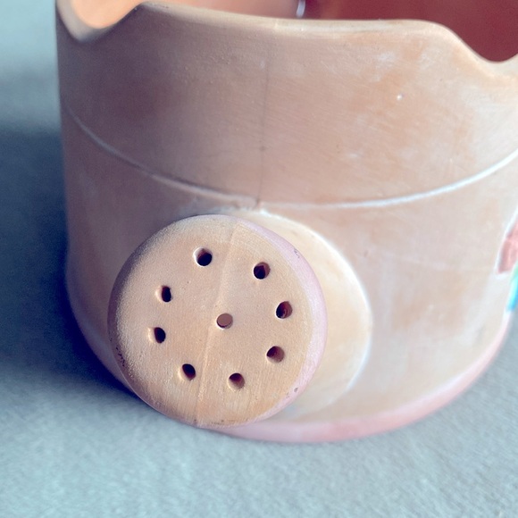 Vintage MY-NEIL Handcrafted Terracotta Watering Can Planter With Flowers New ! - Picture 4 of 12